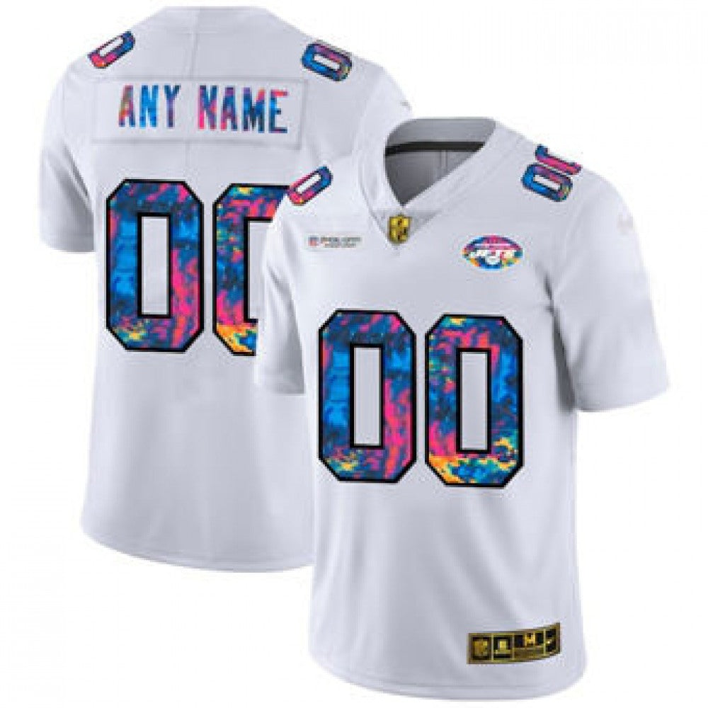 Men's New York Jets ACTIVE PLAYER Custom 2020 White Crucial Catch Limited Stitched Jersey 