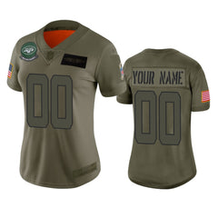 Women's New York Jets Customized 2019 Camo Salute To Service NFL Stitched Limited Jersey(Run Small 
