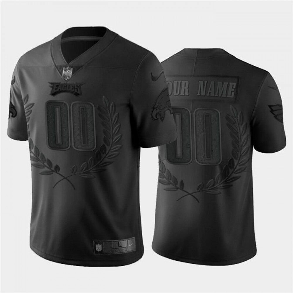 Men's Philadelphia Eagles Customized Black MVP Stitched Limited Jersey 
