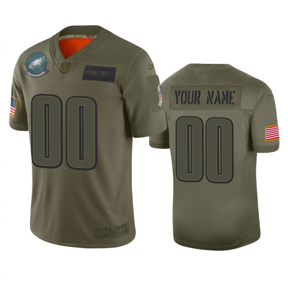 Men's Philadelphia Eagles Customized 2019 Camo Salute To Service NFL Stitched Limited Jersey 