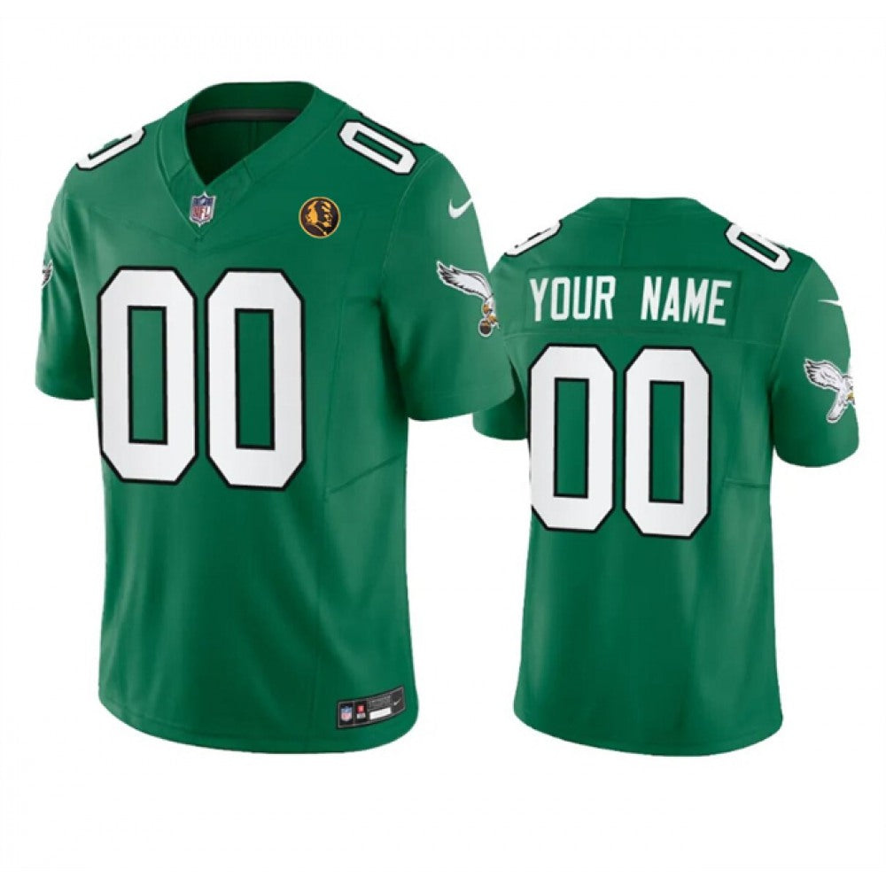 Men's Philadelphia Eagles Active Player Custom Green 2023 F.U.S.E. Throwback With John Madden Patch Vapor Limited Stitched Football Jersey 