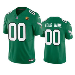 Men's Philadelphia Eagles Active Player Custom Green 2023 F.U.S.E. Throwback With John Madden Patch Vapor Limited Stitched Football Jersey 