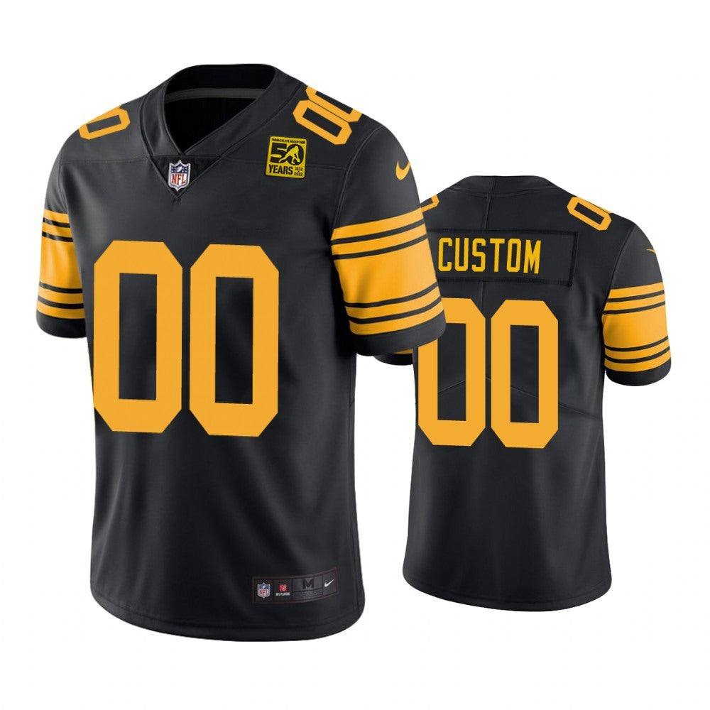 Men's Pittsburgh Steelers Active Player Custom Black 2023 Color Rush 50th Anniversary Limited Jersey 