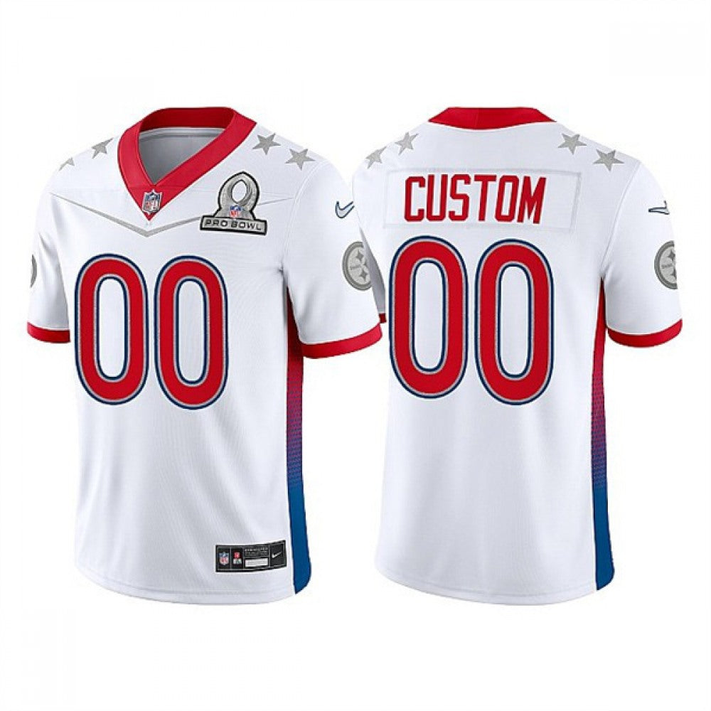 Men's Pittsburgh Steelers ACTIVE PLAYER Custom 2022 White Pro Bowl Stitched Jersey 