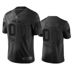 Men's San Francisco 49ers Customized Black MVP Platinum Stitched Jersey 