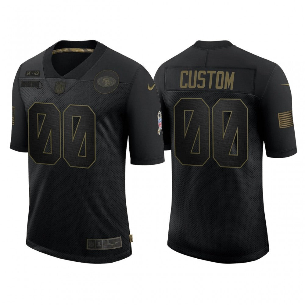 Men's San Francisco 49ers Customized 2020 Black Salute To Service Limited Stitched Jersey 
