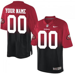 San Francisco 49ers Customized Red/Black Men's Stitched Elite Fadeaway Fashion NFL Jersey 