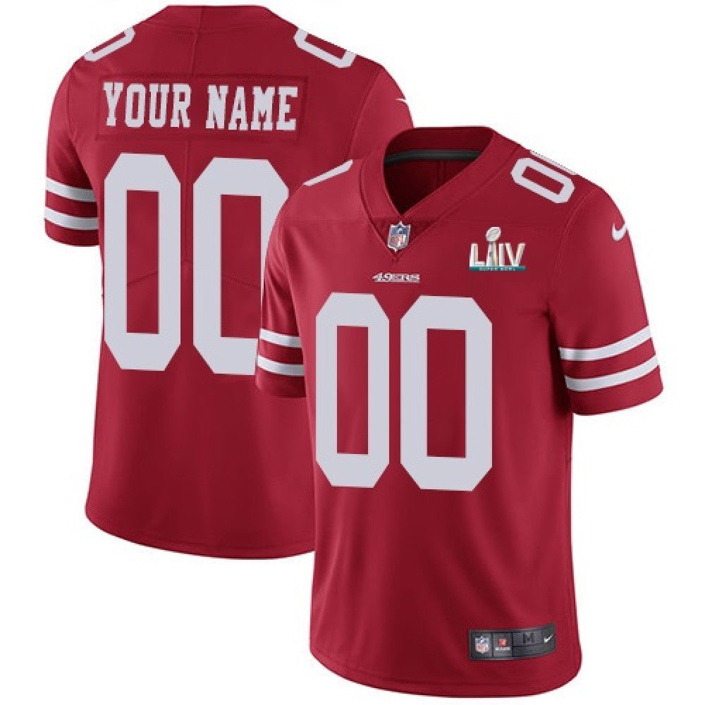 Men's San Francisco 49ers Customized Red Super Bowl LIV Vapor Untouchable Limited Stitched Jersey 