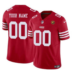 Men's San Francisco 49ers Active Player Custom Scarlet 2023 F.U.S.E. With John Madden Patch Vapor Limited Stitched Football Jersey 