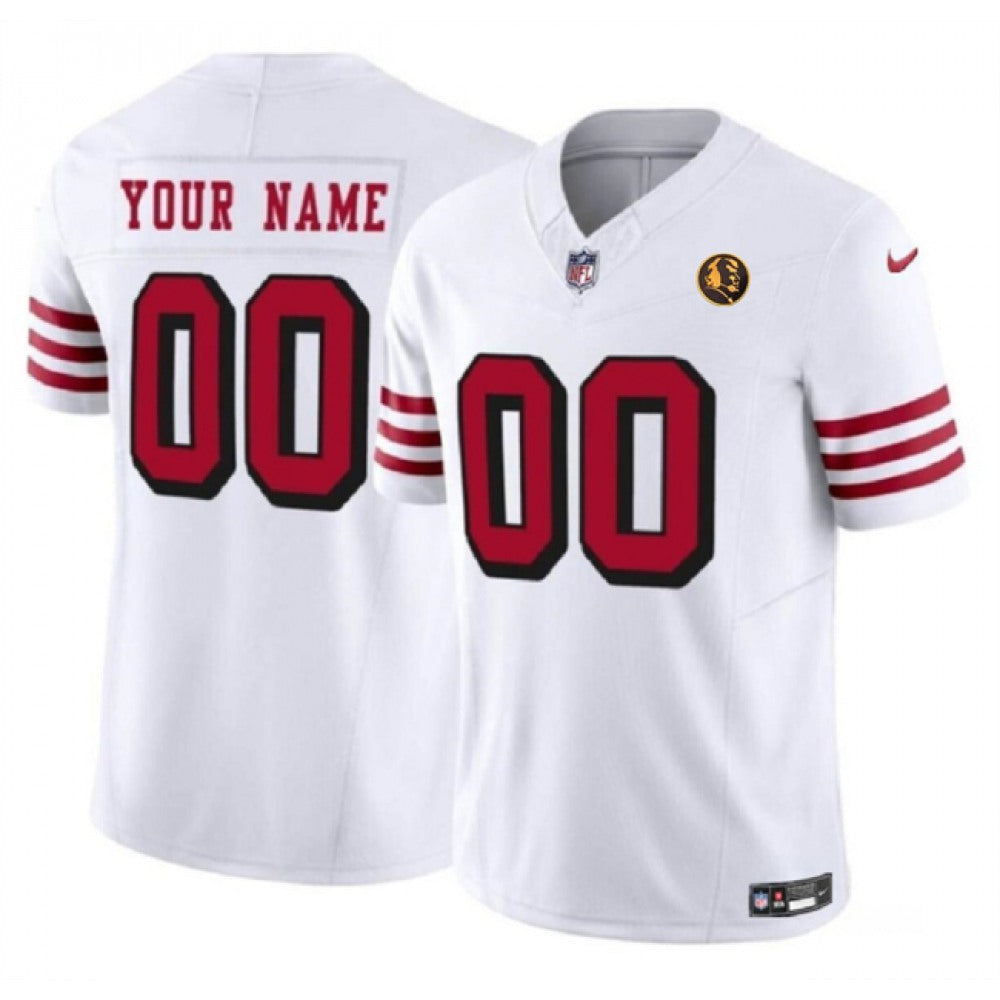 Men's San Francisco 49ers Active Player Custom White 2023 F.U.S.E. With John Madden Patch Vapor Limited Stitched Football Jersey 