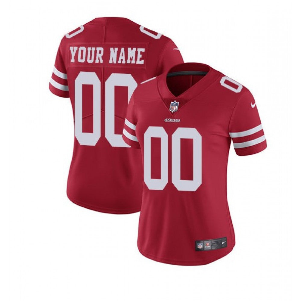 Women's San Francisco 49ers Customized Red Vapor Untouchable Limited Stitched Jersey 
