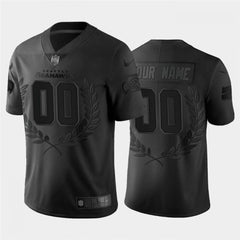 Men's Seattle Seahawks Customized Black MVP Stitched Limited Jersey 