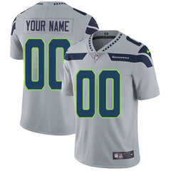 Men's Seattle Seahawks Customized Gray Alternate Vapor Untouchable Limited Stitched NFL Jersey 