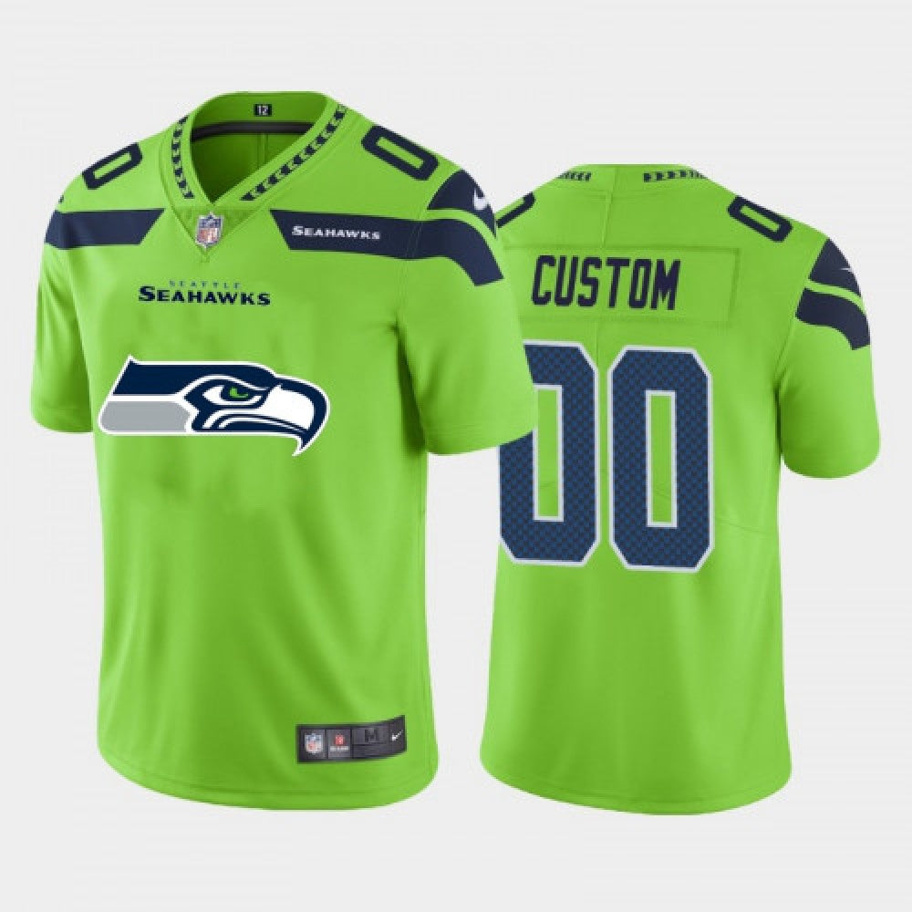 Men's Seattle Seahawks Customized Green 2020 Team Big Log Limited Stitched Jersey 