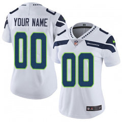 Women's Seattle Seahawks Customized White Vapor Untouchable Limited Stitched NFL Jersey(Run Small) 