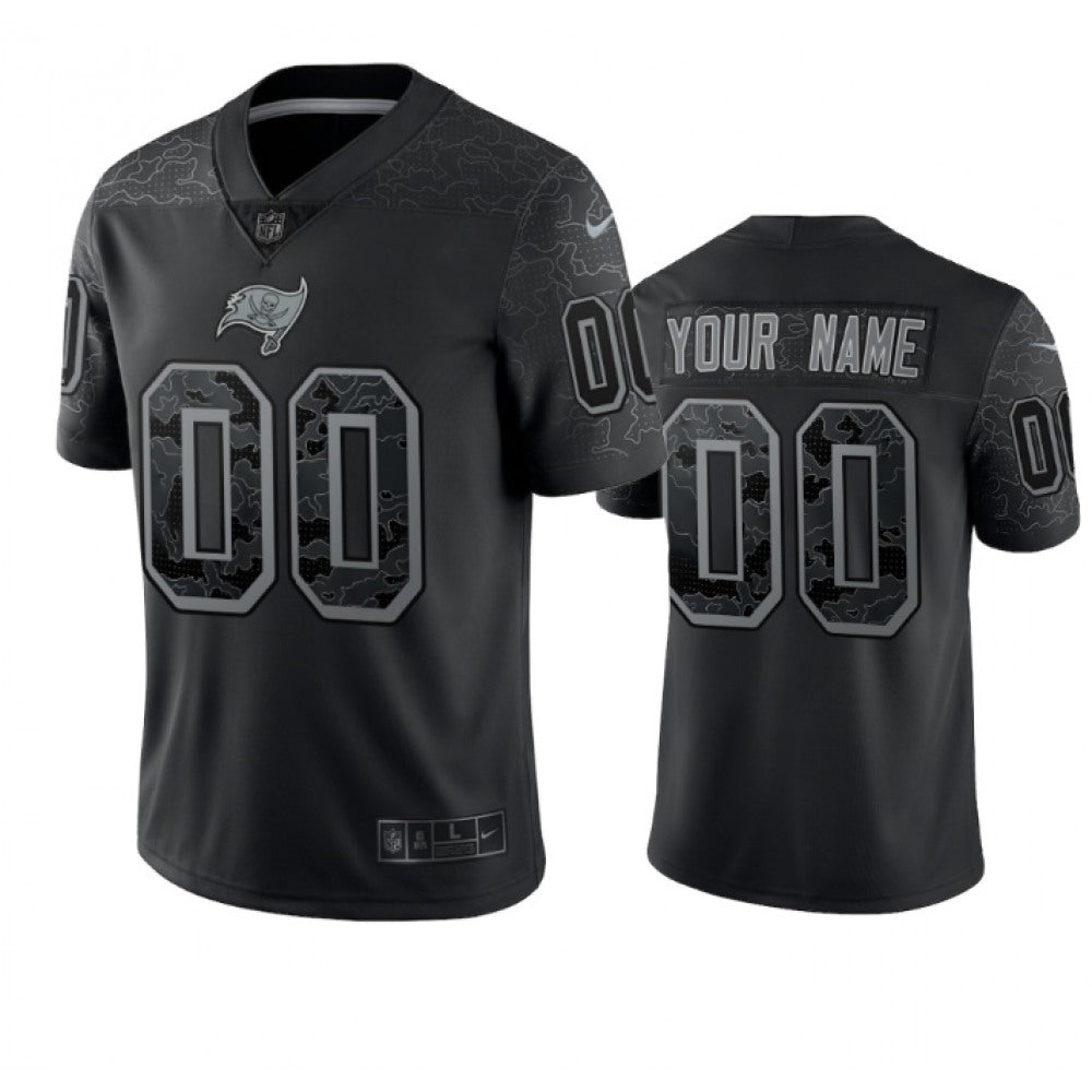 Men's Tampa Bay Buccaneers Active Player Custom Black Reflective Limited Stitched Jersey 