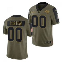 Men's Tampa Bay Buccaneers Customized 2021 Olive Salute To Service Limited Stitched Jersey 