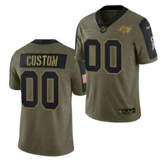 Men's Tampa Bay Buccaneers ACTIVE PLAYER Custom 2021 Olive Salute To Service Limited Stitched Jersey 