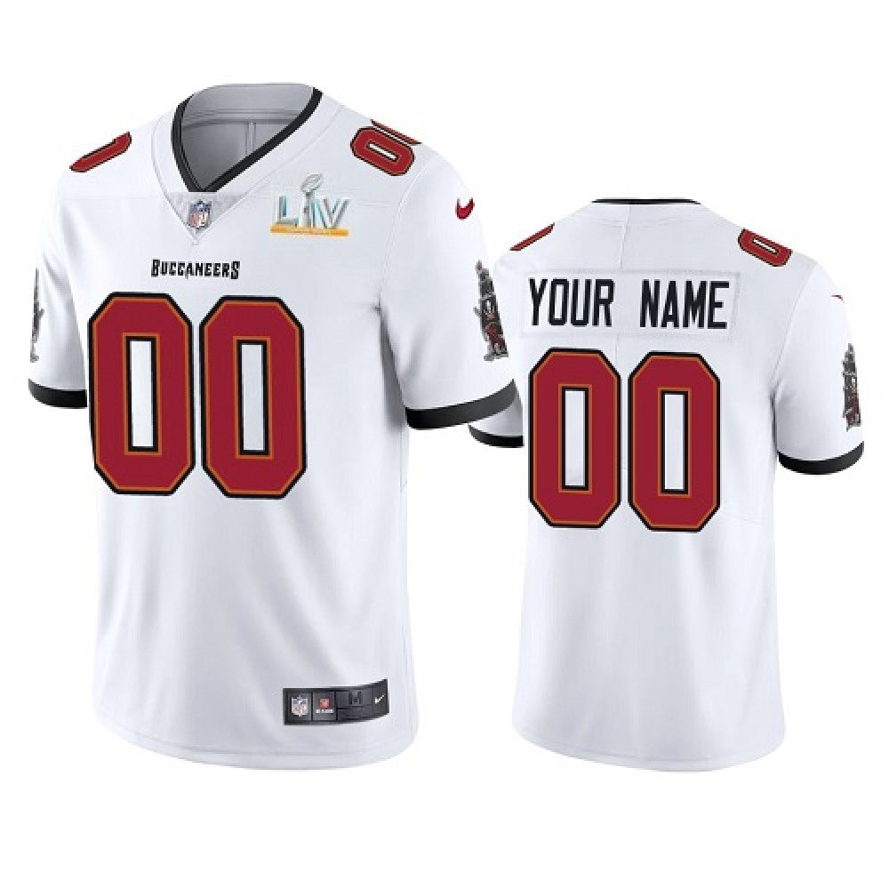 Men's Tampa Bay Buccaneers Customized 2021 White Super Bowl LV Limited Stitched Jersey 