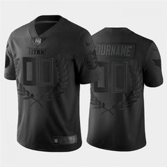 Men's Tennessee Titans Customized Black MVP Stitched Limited Jersey 