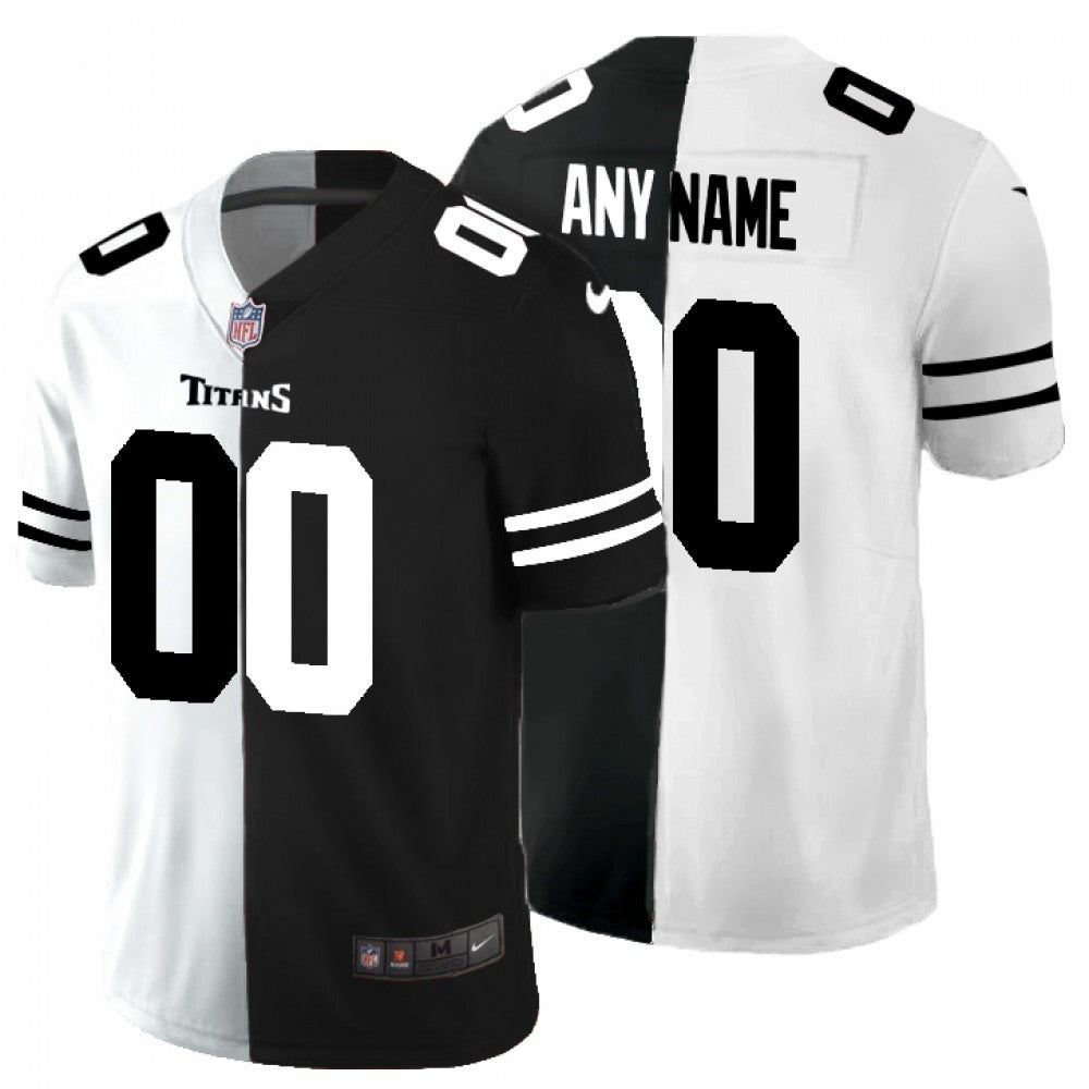 Men's Tennessee Titans ACTIVE PLAYER Custom Black & White Split Limited Stitched Jersey 