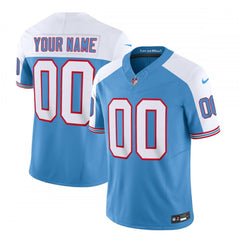 Men's Tennessee Titans Active Player Custom Blue/White 2023 F.U.S.E. Vapor Limited Throwback Stitched Football Jersey 