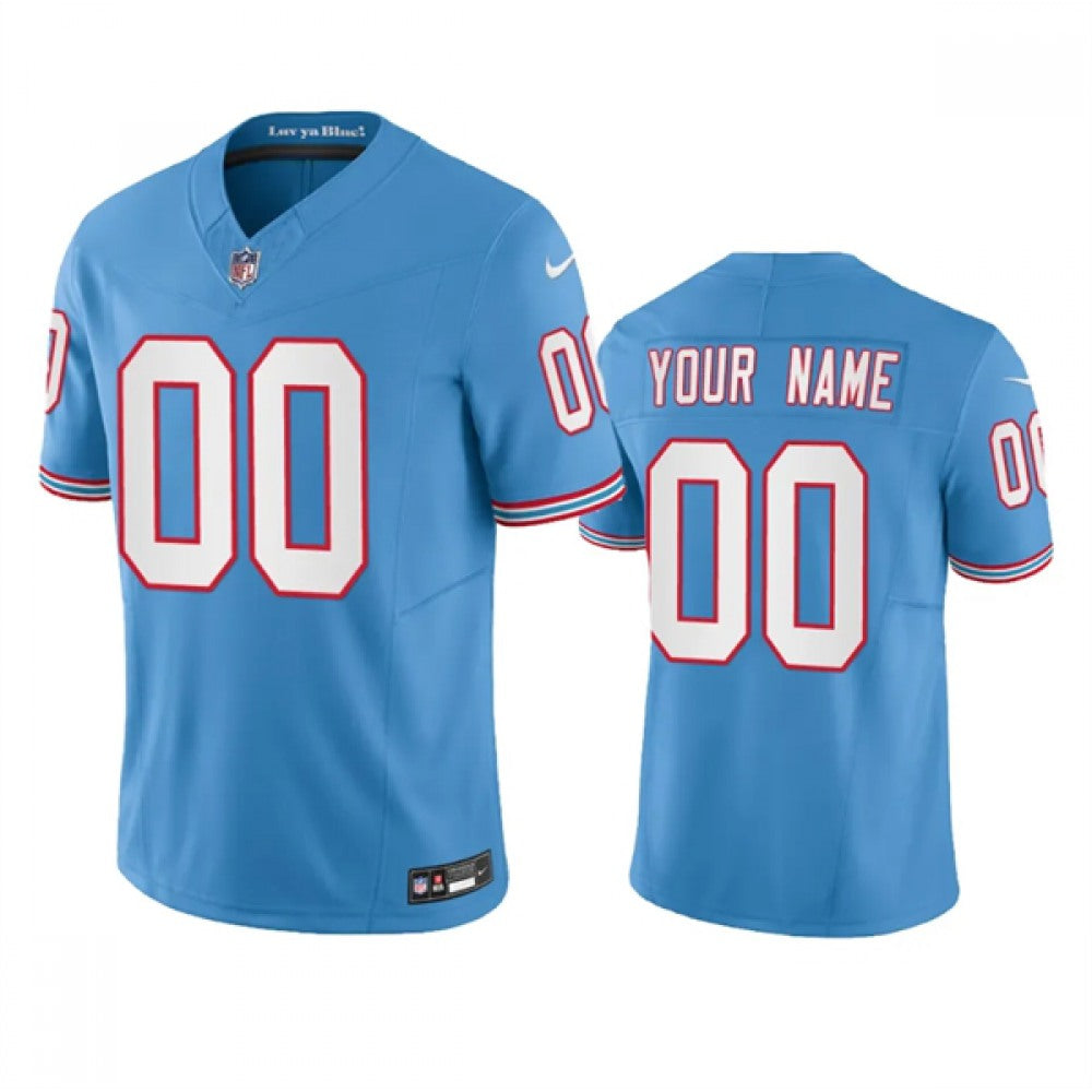 Men's Tennessee Titans Active Player Custom Light Blue 2023 F.U.S.E. Vapor Limited Throwback Stitched Football Jersey 