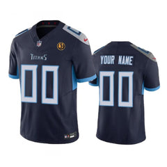 Men's Tennessee Titans Active Player Custom Navy 2023 F.U.S.E. With John Madden Patch Vapor Limited Stitched Football Jersey 