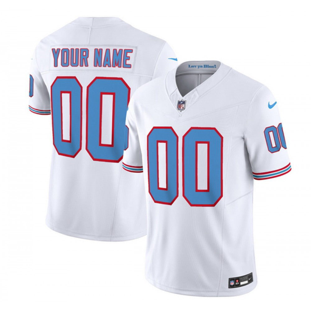Men's Tennessee Titans Active Player Custom White 2023 F.U.S.E. Vapor Limited Throwback Stitched Football Jersey 