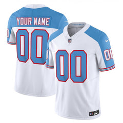 Men's Tennessee Titans Active Player Custom White/Blue 2023 F.U.S.E. Vapor Limited Throwback Stitched Football Jersey 
