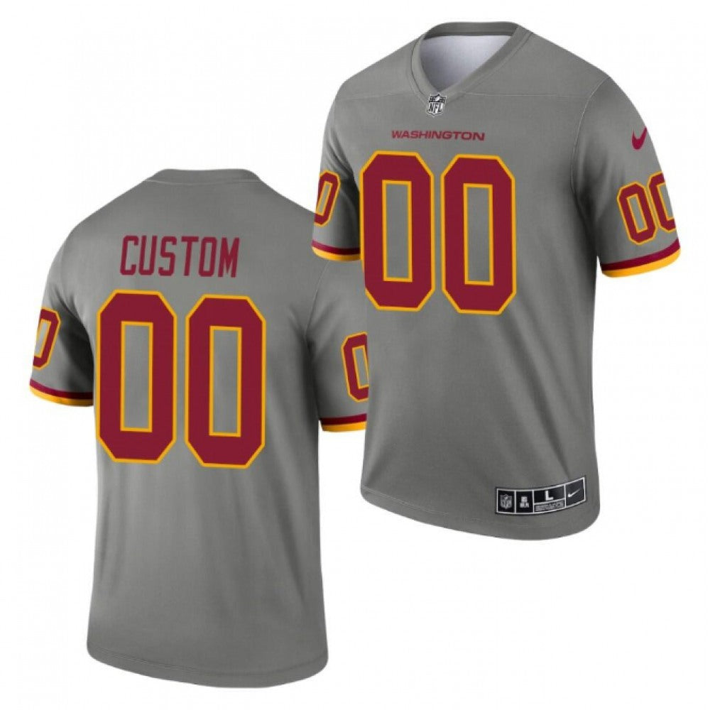 Men's Washington Football Team ACTIVE PLAYER Custom 2021 Gray Inverted Legend Stitched Jersey 