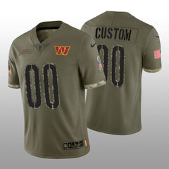 Men's Washington Commanders ACTIVE PLAYER Custom Olive 2022 Salute To Service Limited Stitched Jersey 