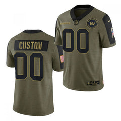 Men's Washington Football Team ACTIVE PLAYER Custom 2021 Olive Salute To Service Limited Stitched Jersey 