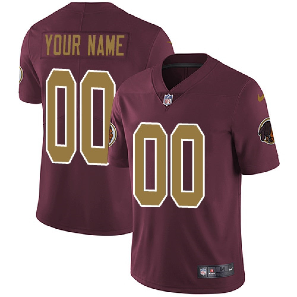 Men's Washington Redskins Customized Burgundy Red Alternate Vapor Untouchable Limited Stitched NFL Jersey 