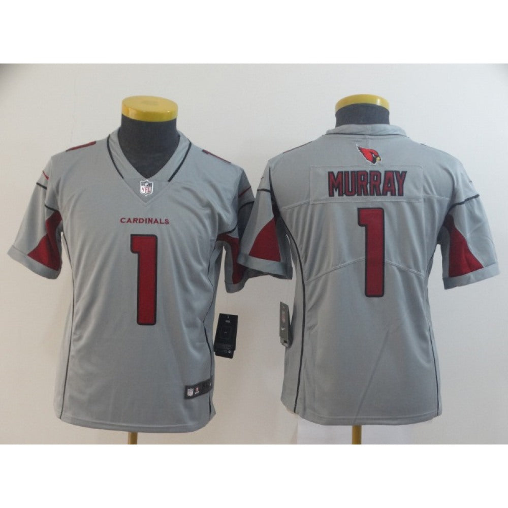 Youth Arizona Cardinals #1 Kyler Murray Silver Inverted Legend Stitched NFL Jersey 