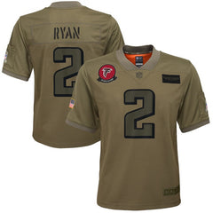 Youth Atlanta Falcons #2 Matt Ryan 2019 Camo Salute To Service Stitched NFL Jersey 