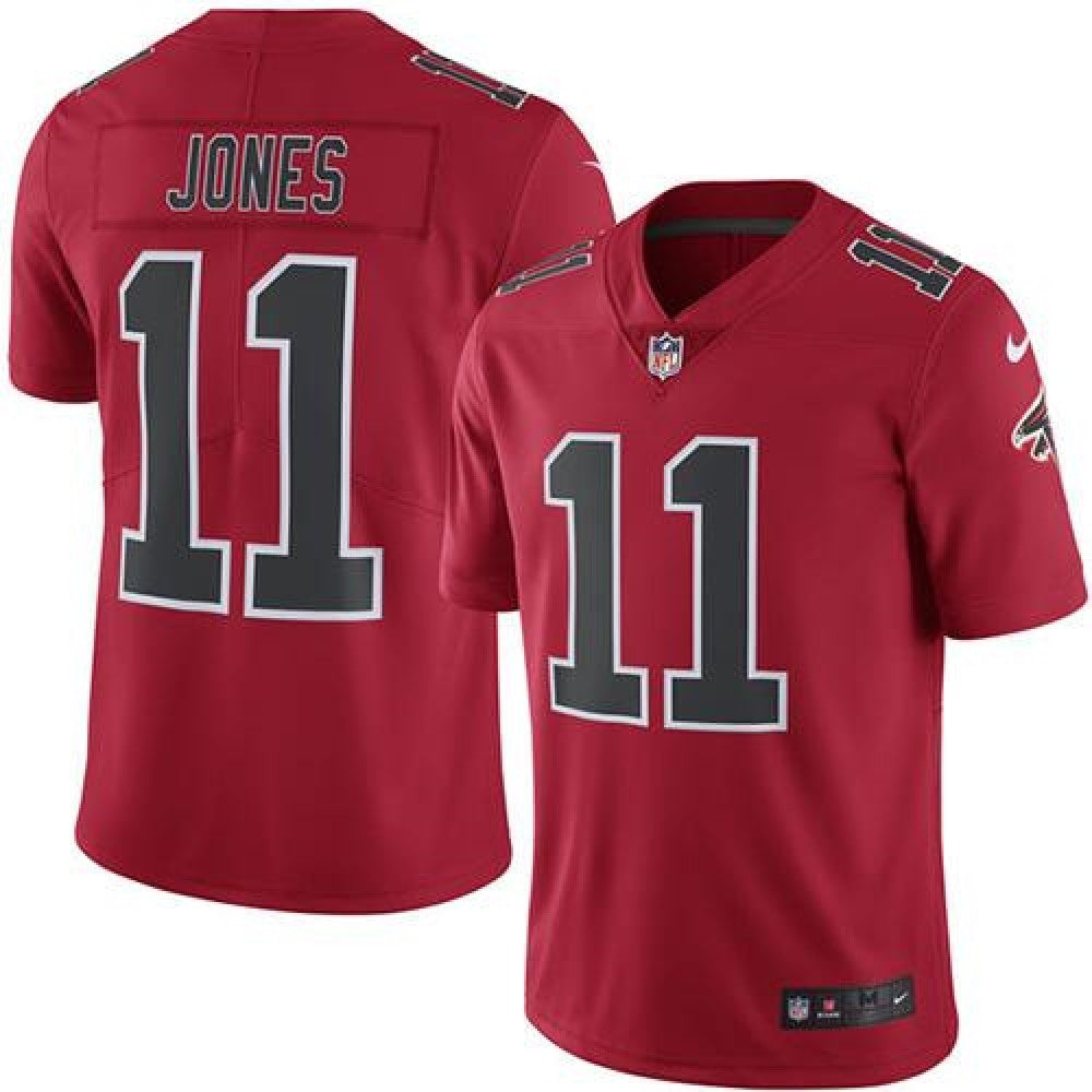 Falcons #11 Julio Jones Red Youth Stitched NFL Limited Rush Jersey 