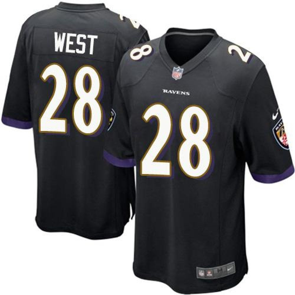 Ravens #28 Terrance West Black Alternate Youth Stitched NFL New Elite Jersey 