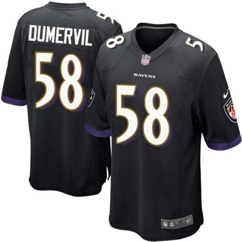 Ravens #58 Elvis Dumervil Black Alternate Youth Stitched NFL New Elite Jersey 