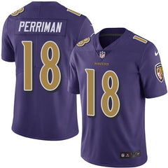 Ravens #18 Breshad Perriman Purple Youth Stitched NFL Limited Rush Jersey 