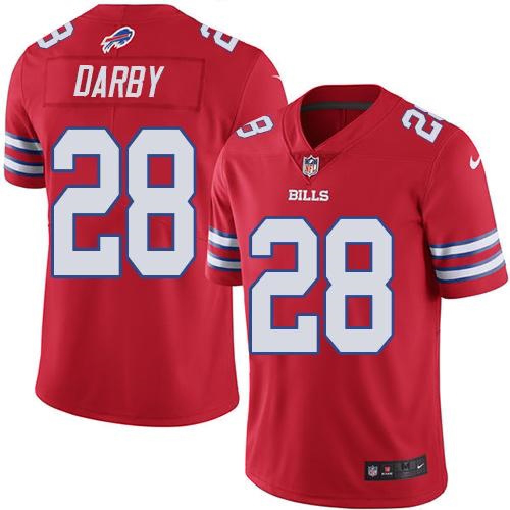 Bills #28 Ronald Darby Red Youth Stitched NFL Limited Rush Jersey 