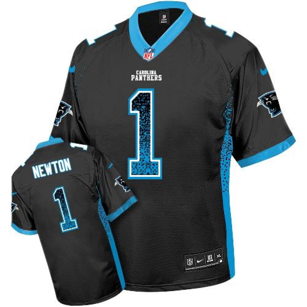 Panthers #1 Cam Newton Black Team Color Youth Stitched NFL Elite Drift Fashion Jersey 