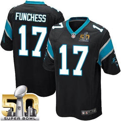 Panthers #17 Devin Funchess Black Team Color Super Bowl 50 Youth Stitched NFL Elite Jersey 