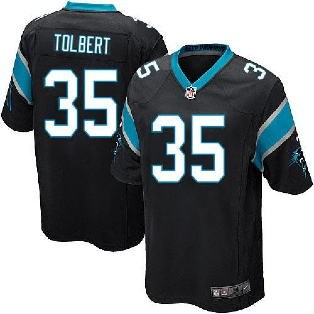 Panthers #35 Mike Tolbert Black Team Color Youth Stitched NFL Elite Jersey 
