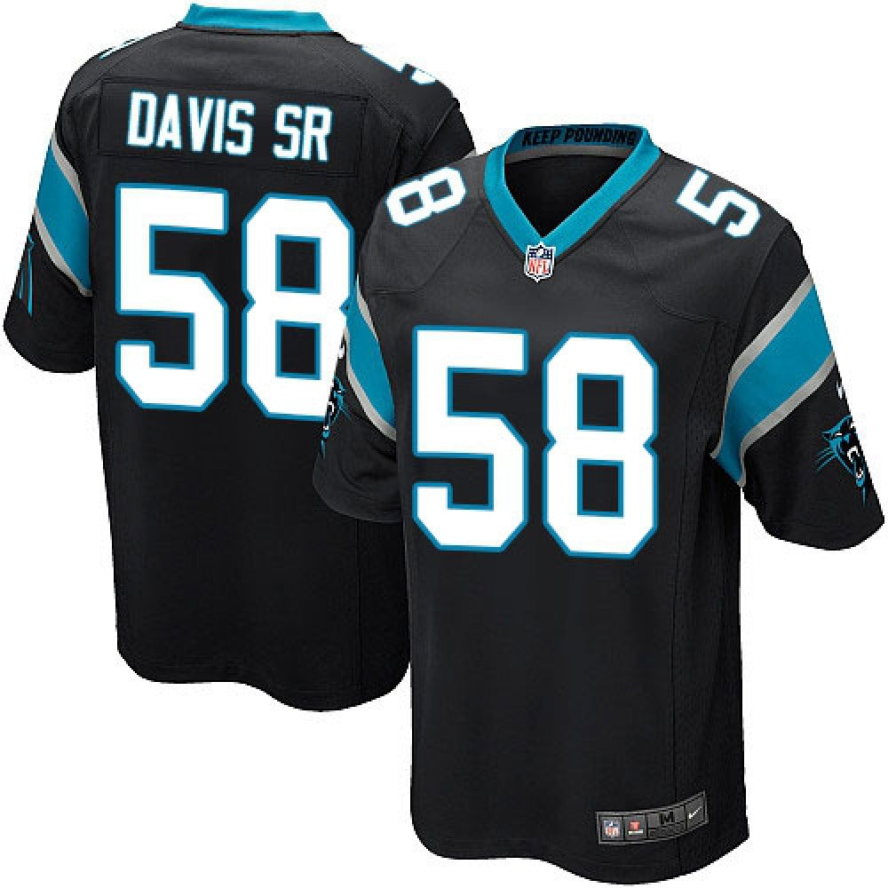 Panthers #58 Thomas Davis Sr Black Team Color Youth Stitched NFL Elite Jersey 