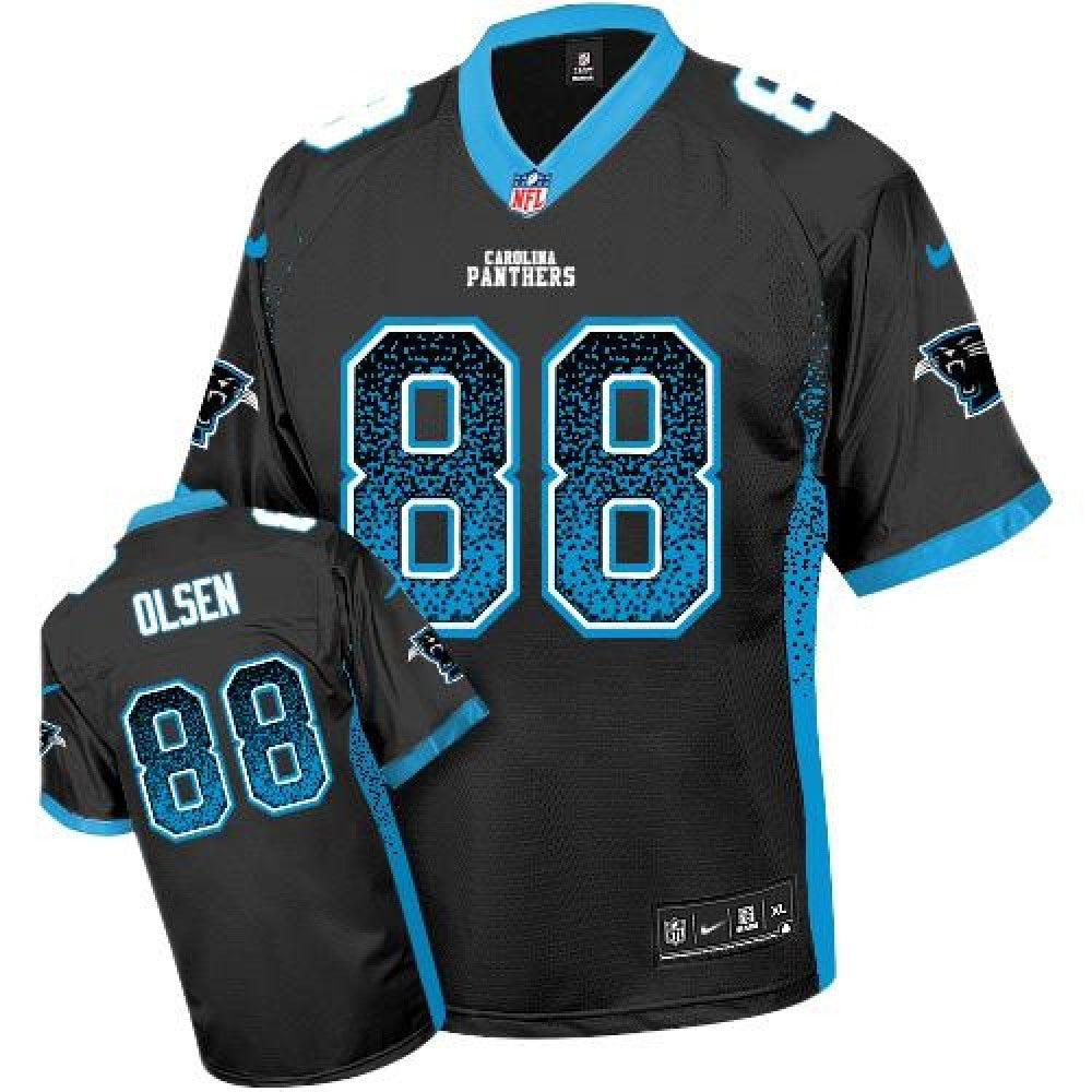 Panthers #88 Greg Olsen Black Team Color Youth Stitched NFL Elite Drift Fashion Jersey 