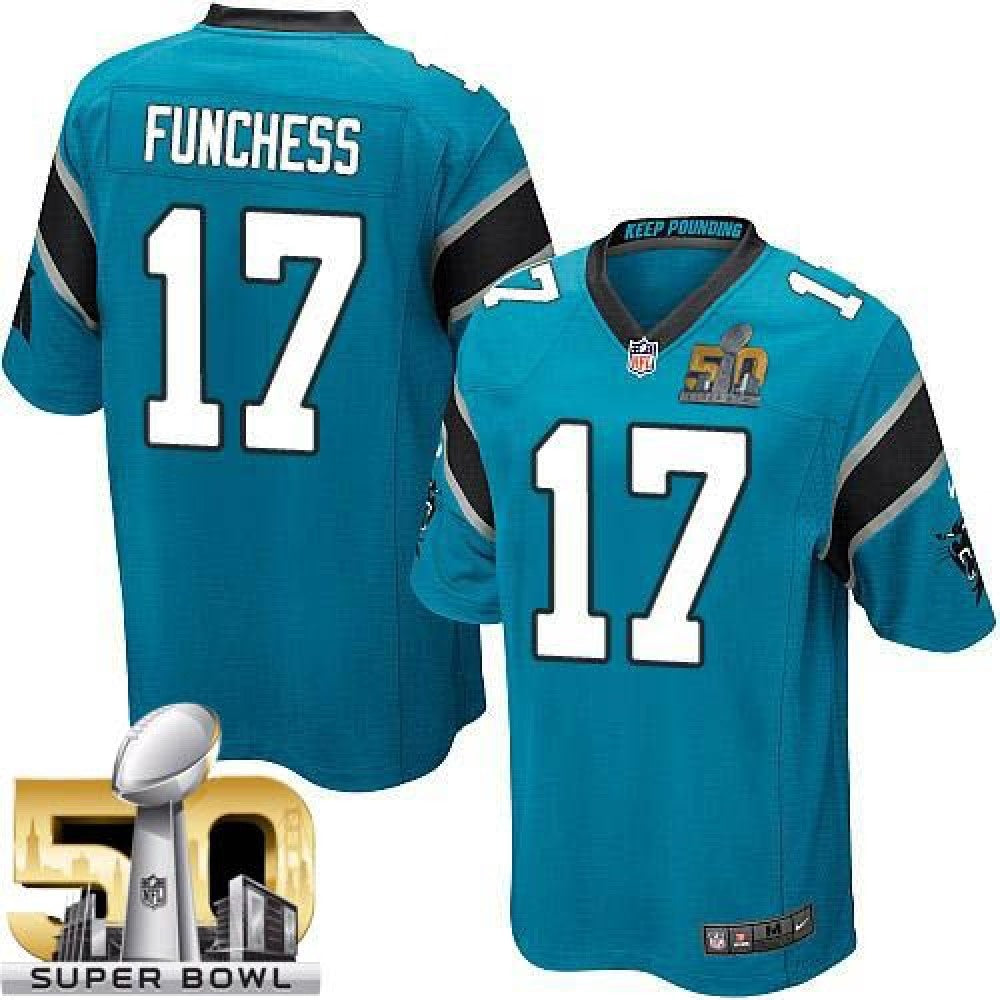 Panthers #17 Devin Funchess Blue Alternate Super Bowl 50 Youth Stitched NFL Elite Jersey 