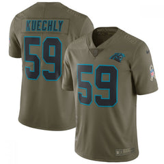 Youth Carolina Panthers #59 Luke Kuechly Olive Salute To Service Limited Stitched NFL Jersey 