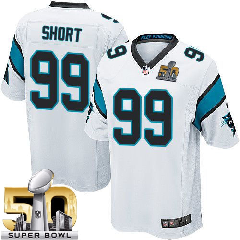 Panthers #99 Kawann Short White Super Bowl 50 Youth Stitched NFL Elite Jersey 