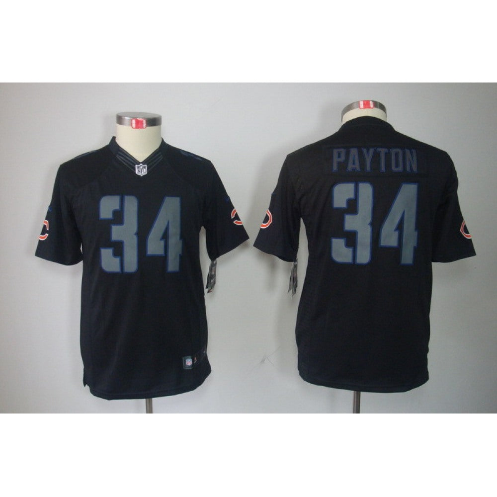 Youth Chicago Bears #34 Walter Payton 2018 Black Impact Limited Stitched NFL Jersey 